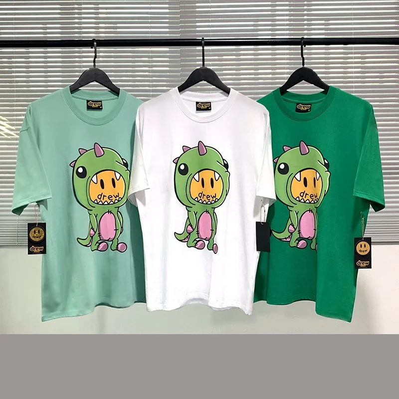 

Men Women Summer Casual T-shirt Cute Dinosaur Tee Justin Bieber Funny Smiley Short-sleeved streetwear tshirt