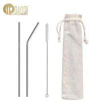 

wholesale eco friendly straw reusable metal drinking straw set food grade stainless steel straws with customized logo