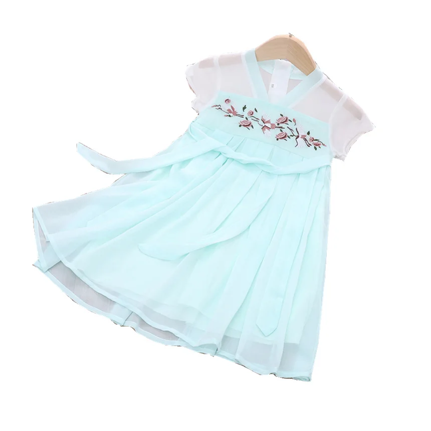 

Children's Hanfu Chiffon clothing Chinese traditional girl's dress for summer