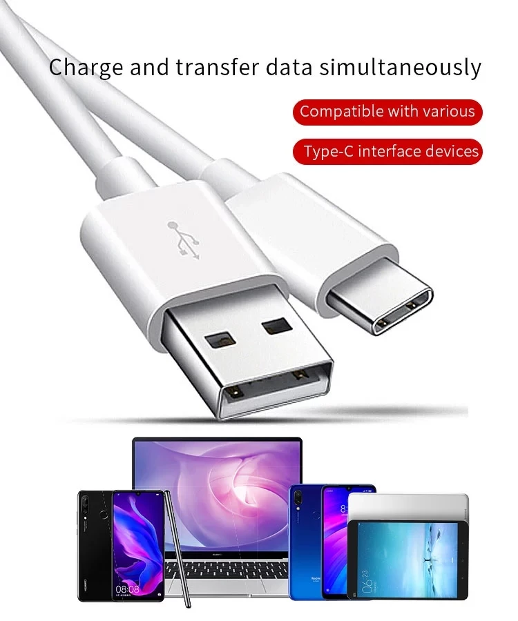 USB Type C Cable For Samsung S10 for Huawei P30 Pro Fast Charge Type-C Mobile Phone Charging Wire USB C Cable for Samsung S9 S8 - ANKUX.COM