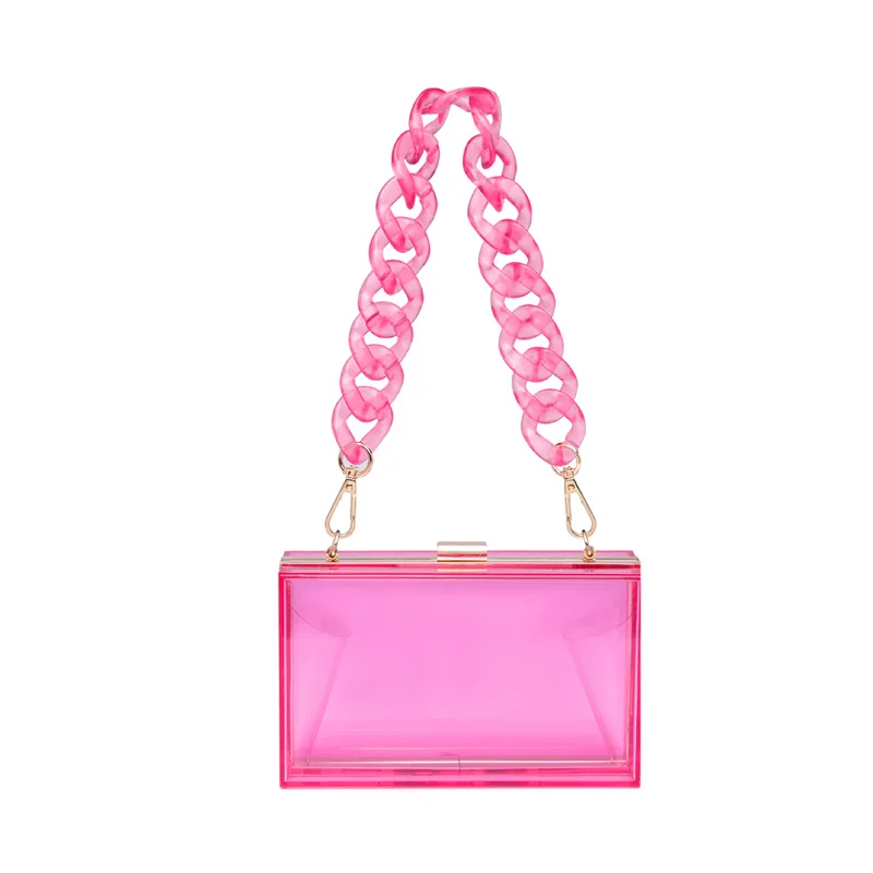 

Wholesale Candy Color Women Purse Cute Evening Shoulder Bags Box Hand Bags Transparent Cosmetic Bag Acrylic Purse Clutch, White,pink,colorful