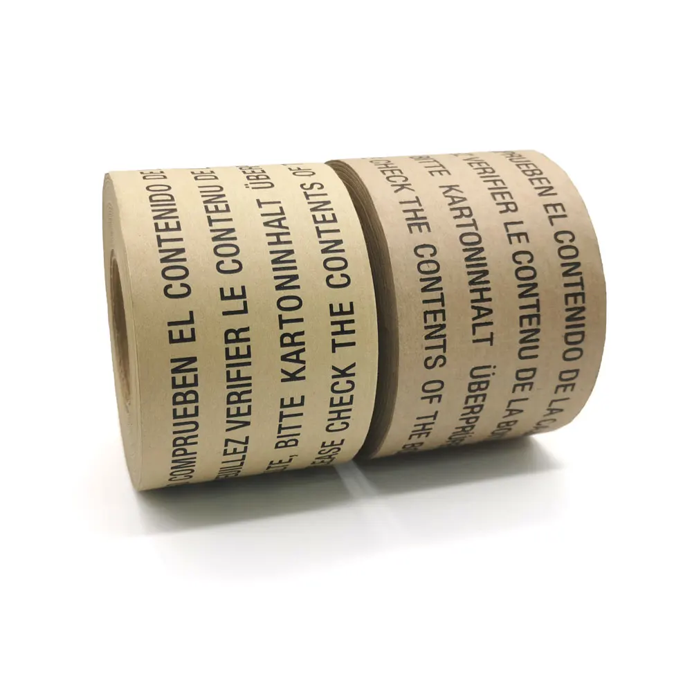 

Free Sample Custom Water Activated Kraft Paper Packing Tape With Logo