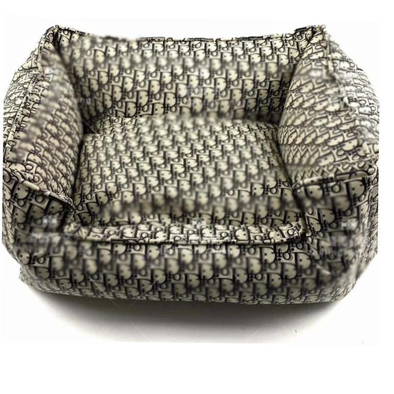 

Luxury popular brand printed logo designer dog kennel pet sofa dog bed