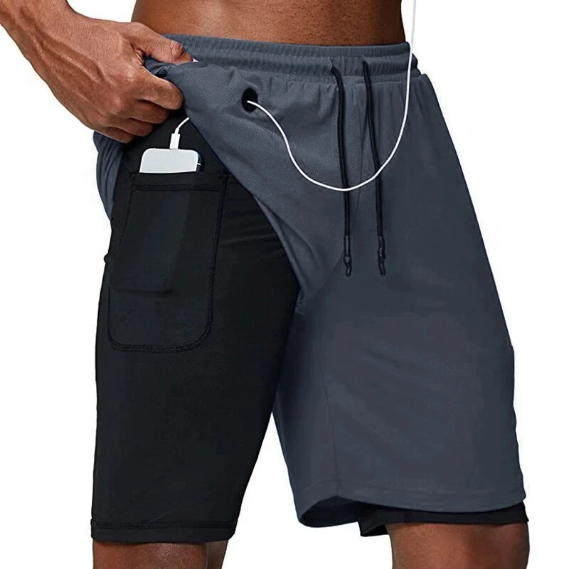 

Custom made wholesale high quality pocket design gym fitness mens running shorts yoga pants
