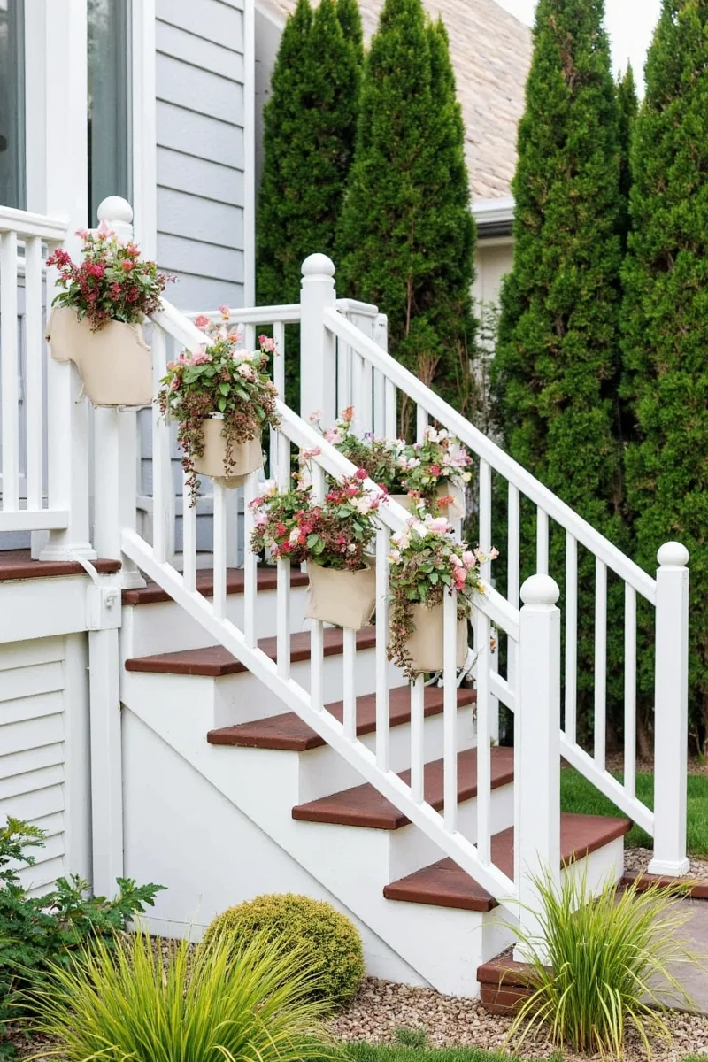 Family Enjoying Railing Garden