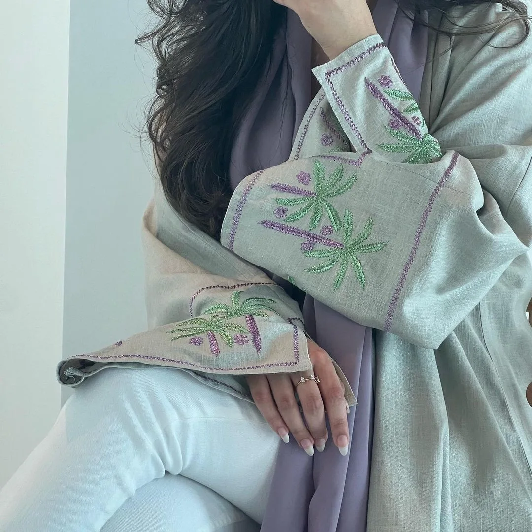 

Bicomfort High Quality Elegant Casual Embroidered Abaya Saudi Islamic Clothing New Fashion Modest Open Kimono Cardigan for women