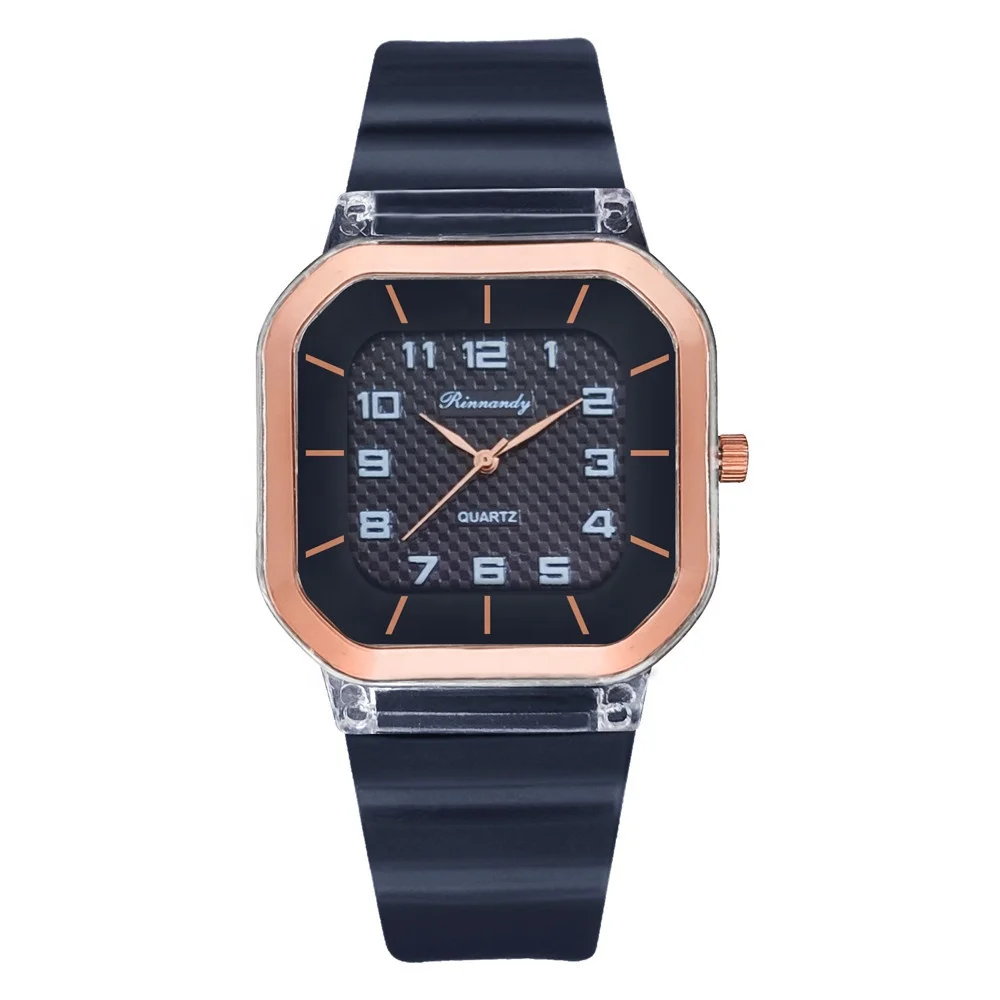 

China Supplier SW139 Square Face Casual Watch Men And Women Sport Watches Jelly Silicone Teenager Hand Watch