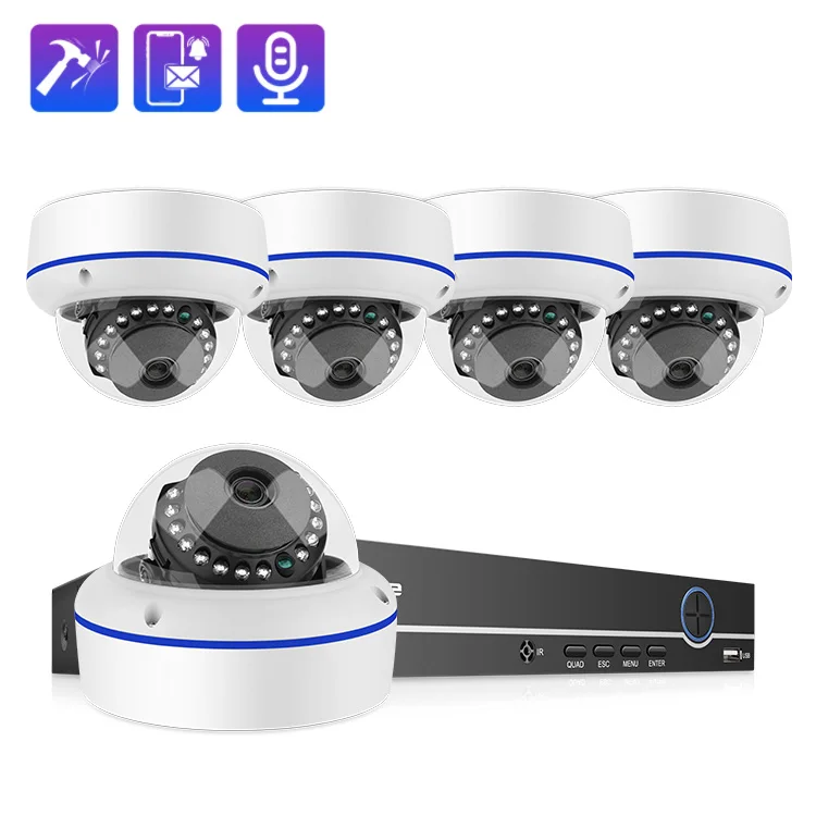 

5MP Super HD System 4CH POE CCTV NVR Kit H265 Audio Indoor P2P Security Surveillance Set IP Dome Camera Kit
