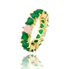 Romantic jewelry emerald crystal heart finger ring for gift lacie heart jewelry