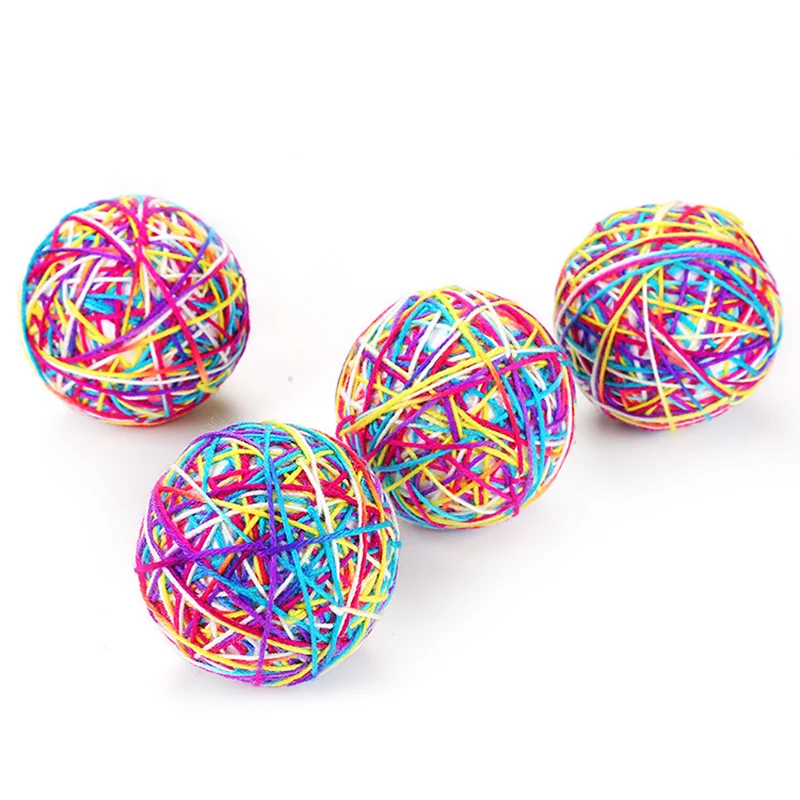 

handmade cat toy wool yarn ball Bite Resistant pet supplies wholesale in stock fast delivery cat toys, As picture