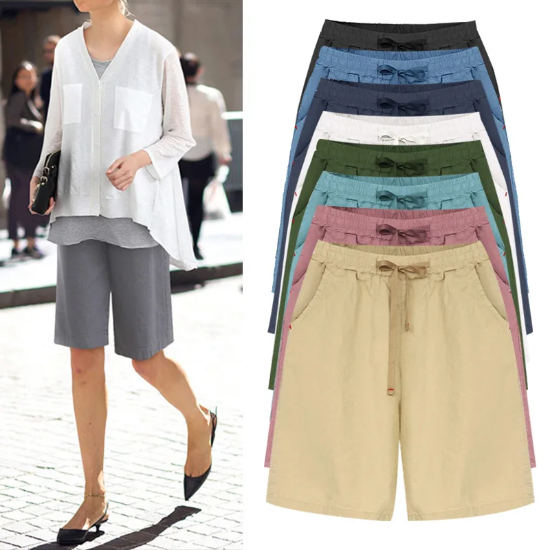 

New Women's Shorts Hot Summer Casual Shorts Plus Size Mid Waist Short Fashion Woman Streetwear Short Pants