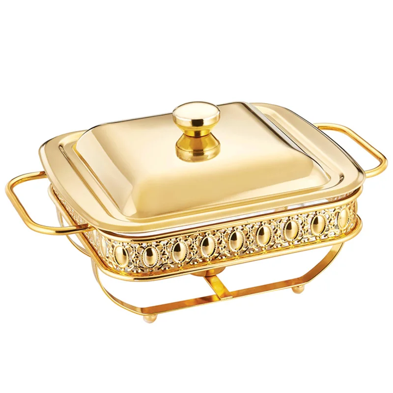 

New design 1.8L hot food warmer buffet server equipment gold/silvery luxury chafing dishes for sale