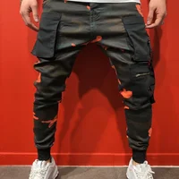 

Men Hip Hop Harem Joggers Camouflage Print New Male Skinny Trousers Mens Joggers Patchwork Pants Sweatpants