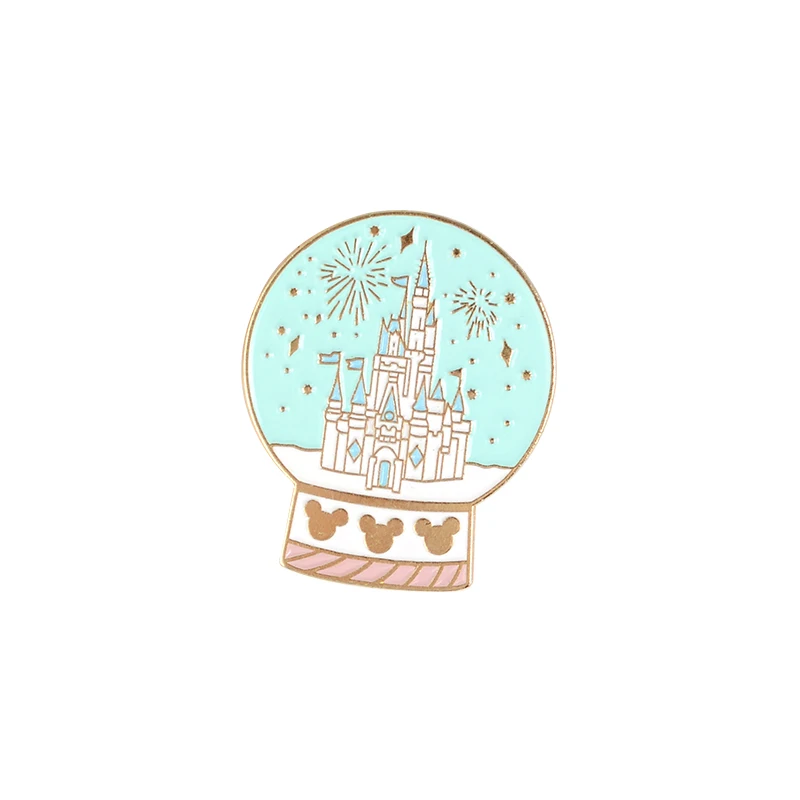 

Fairytale castle Enamel Pin ball Brooch Bag Clothes Lapel Pin Cartoon Fun Badge Cute Gift for Girls, Picture shows