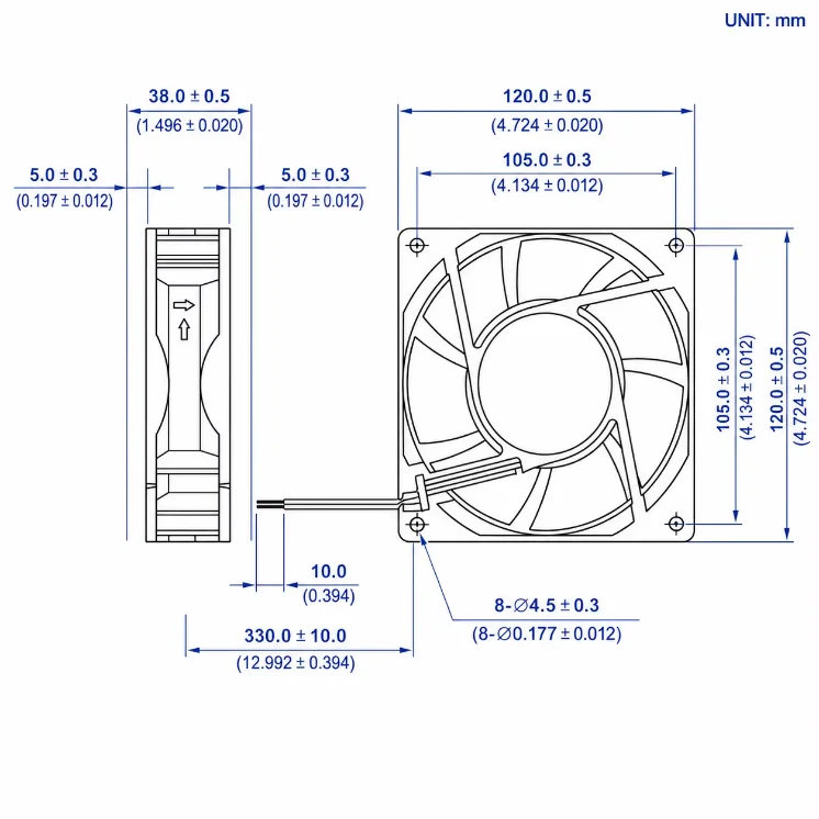 Axial Flow Fan, WKH, 1212LS, 12V, 12025 - detail 6