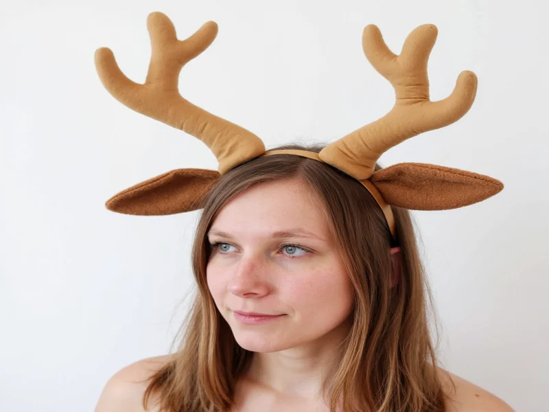 DIY deer costume headpiece with realistic antlers and ears