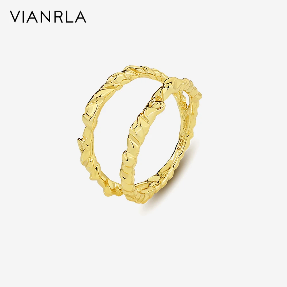 

VIANRLA 925 Sterling Silver Ring Double Rings Irregular Style Nickle Free Laser Logo Support Drop Shipping Gifts