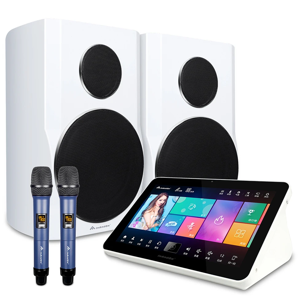 

15.6 Touch Screen 2TB HDD Amplifier Karaoke Set with Wireless Mixer Microphone Professional KTV Karaoke Machine with Speaker