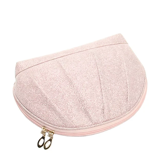 

China factory personalized pink mini glitter fabric cosmetic bag for ladies fashion makeup party pouch