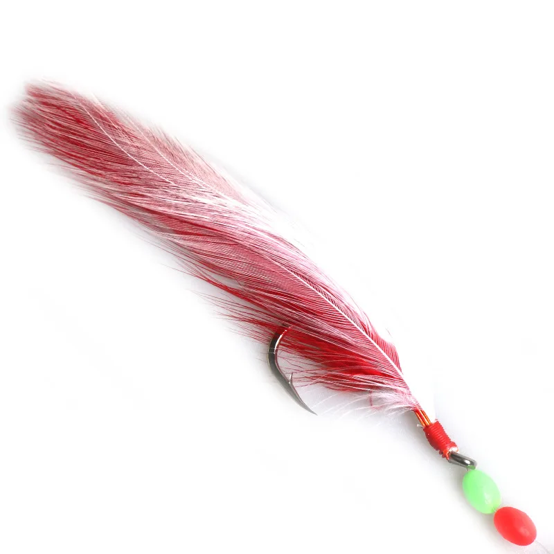 

Wholesale single fishing hook with feather slow jig hook, Multi