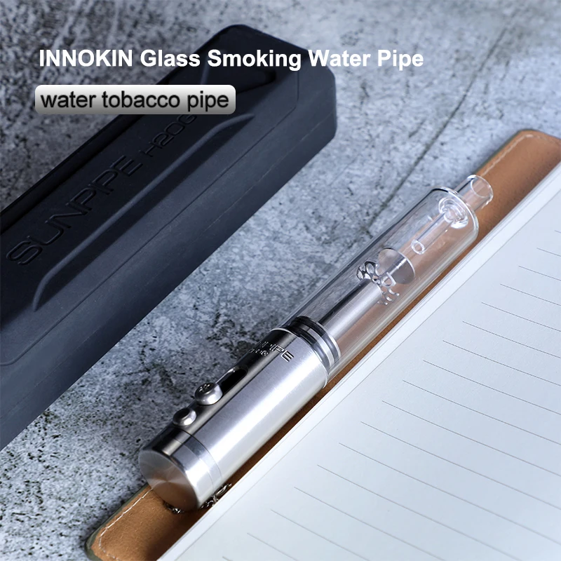 

Smoking Weed glass Tobacco Pipe H2OG glass water pipe smoking H2OG by Innokin Design, Black,ss,gunmetal