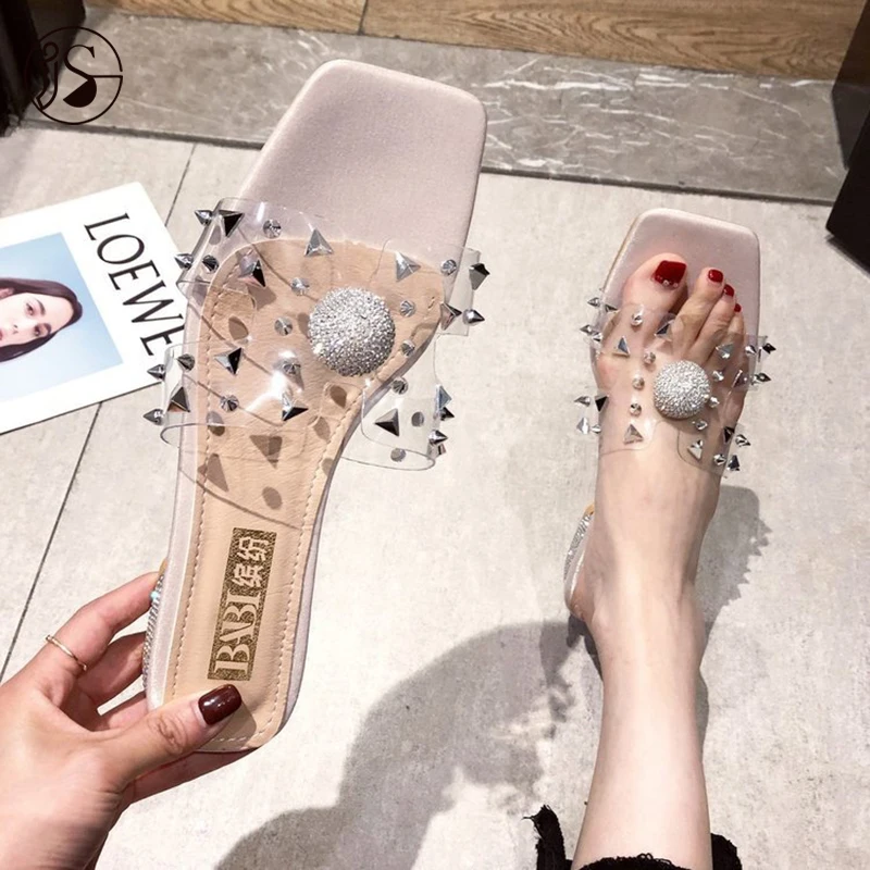 

Square head Slope heel design women footwear slippers for women slippers, Picture