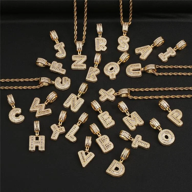 

Initial necklace newest designs personalized letters zircon charm pendant necklace