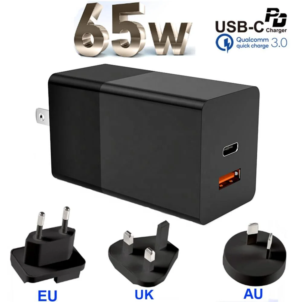 

GaN 65W USB C Charger Quick Charge 3.0 QC 3.0 PD3.0 PD USB-C Type C Fast USB Charger