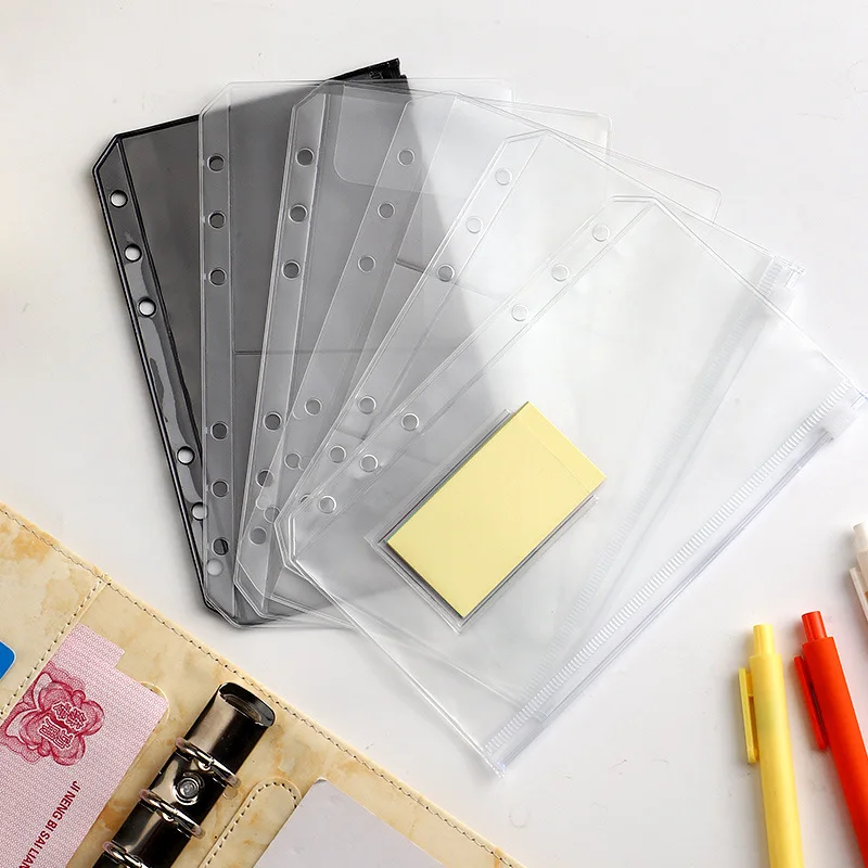 

Budget book 6-hole loose-leaf Notebook PVC Zipper bag Bill Bag A6 Notebook Book Storage bag