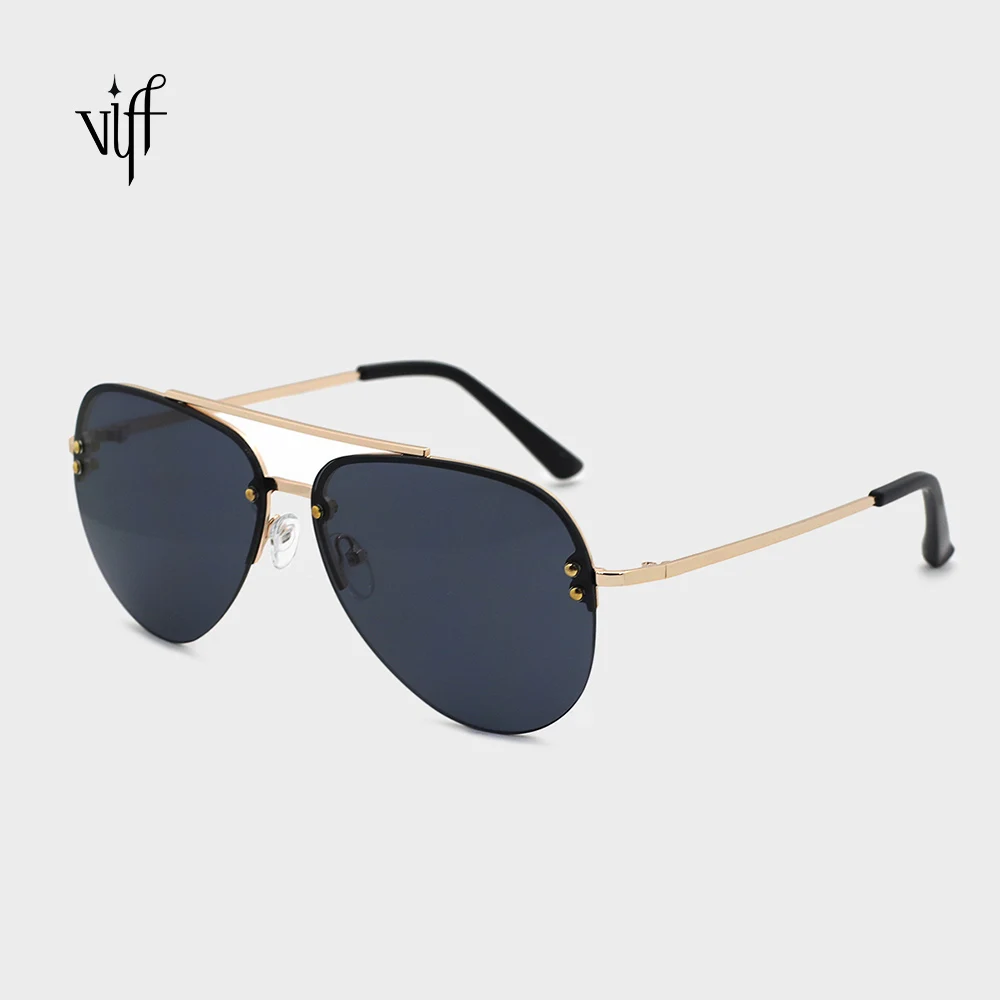 

VIFF HM17176 High Quality Luxury Brand UV400 European lentes de sol Fashion Eyewear Gold Metal Frame Unisex Shades Sunglasses