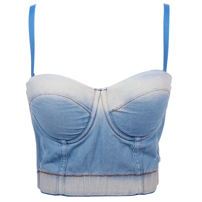 

2020 new arrivals summer styles spaghetti strap fashion women denim crop top