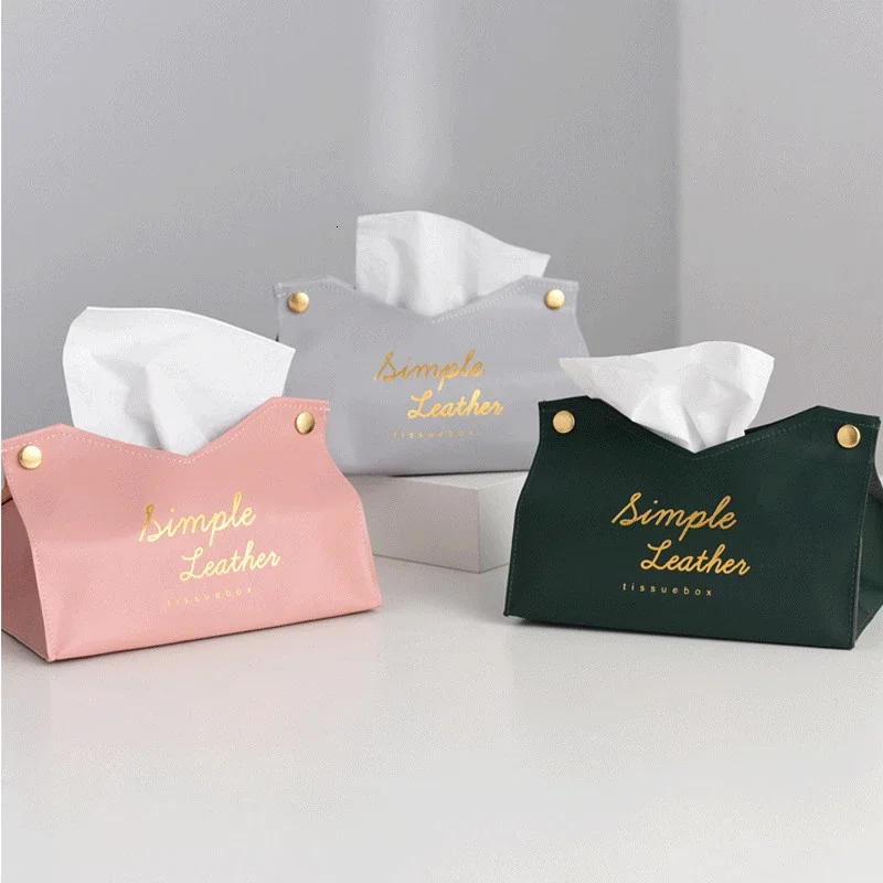 

Pu Leather Tissue Case Box Letter Pattern Foldable Napkin Holder Home Kitchen Paper Container Storage Box, Black pink green gray