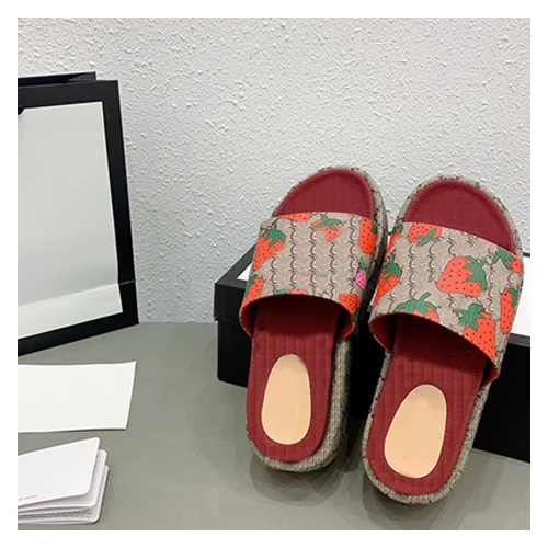 

designer Logo sandals famous brands designer Embroidery platform shoes slippers slides for women, Picture