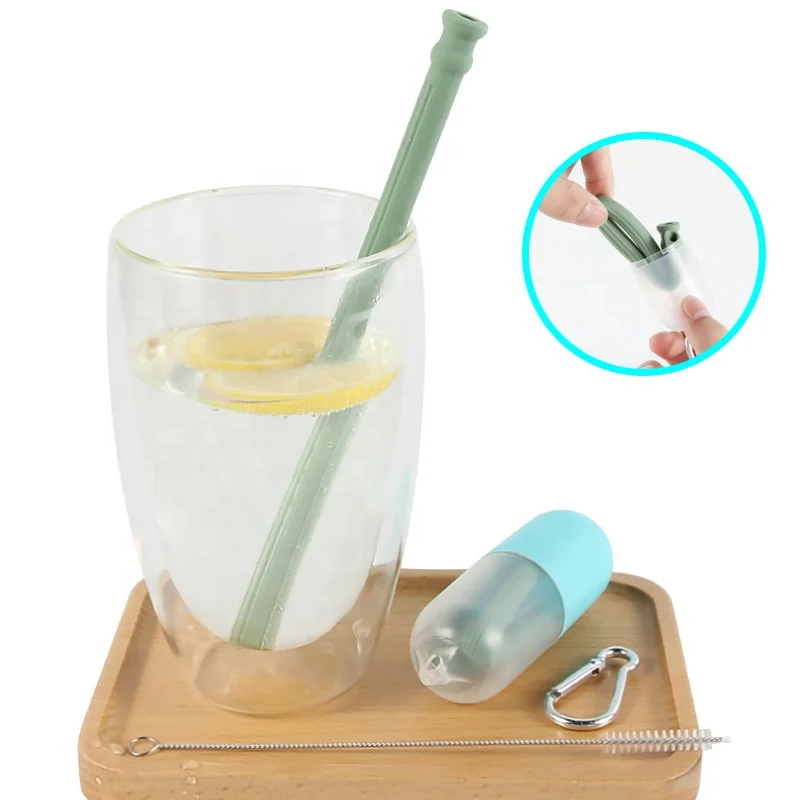 

Eco Friendy 2021 Amazon Hot Selling Items Cold Hot Drink Silicone Biodegradable Reusable Straws