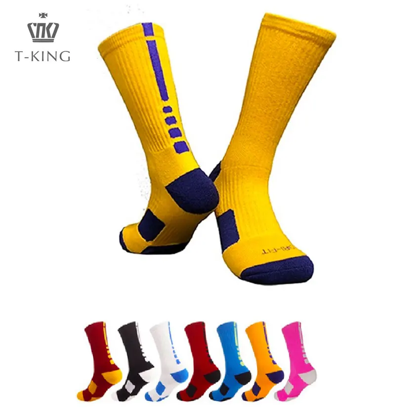 

TKing Cheap Factory Price Custom New Design Elite Bamboo Cotton Mens Sport Cycling Basketball Crew Socks, Picture