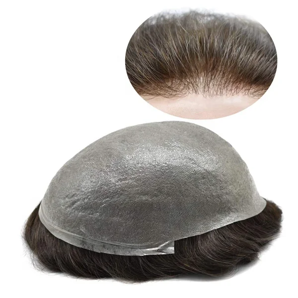 

Euro Touch Human Hair Thin Skin 0204PU Men Toupee