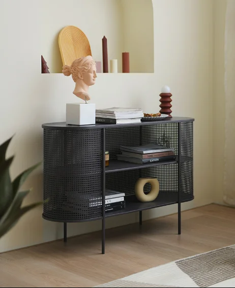 

Nordic wrought iron shelf living room bedroom floor shelf creative corner shelf decoration storage gold bedside rack