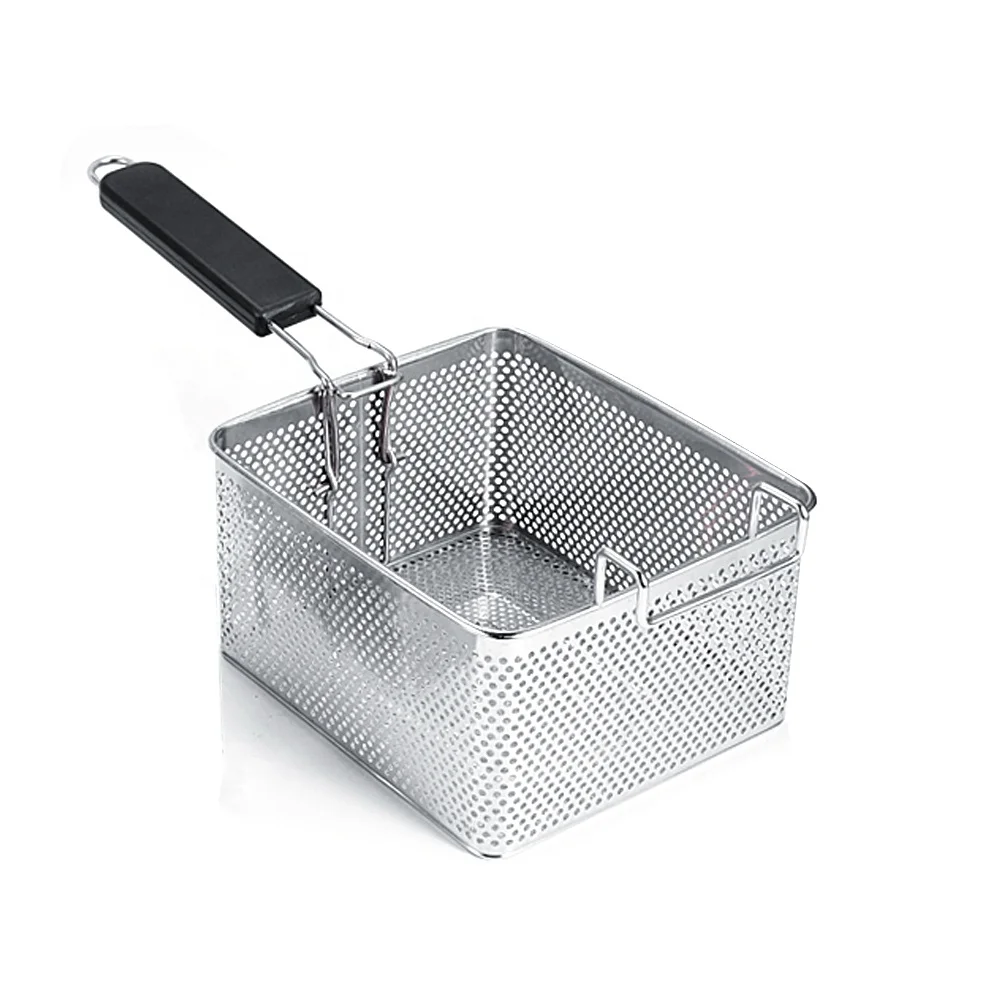 

Stainless Steel Deep Fryer Basket French Fries Basket Frying Strainer With Handle, Customized color