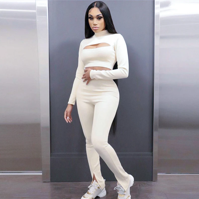 

Budhaul K21ST491 New arrival 2021 fall clothing for women Long Sleeve Round Neck women sweatsuit set tracksuit 2 piece set women