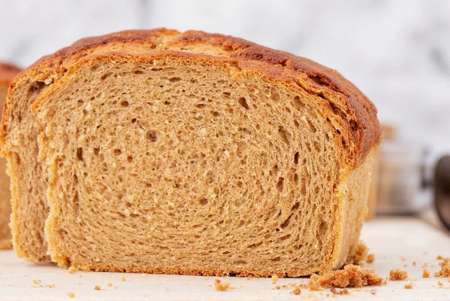 Perfectly baked cinnamon bread from bread machine with visible swirl pattern on cutting board