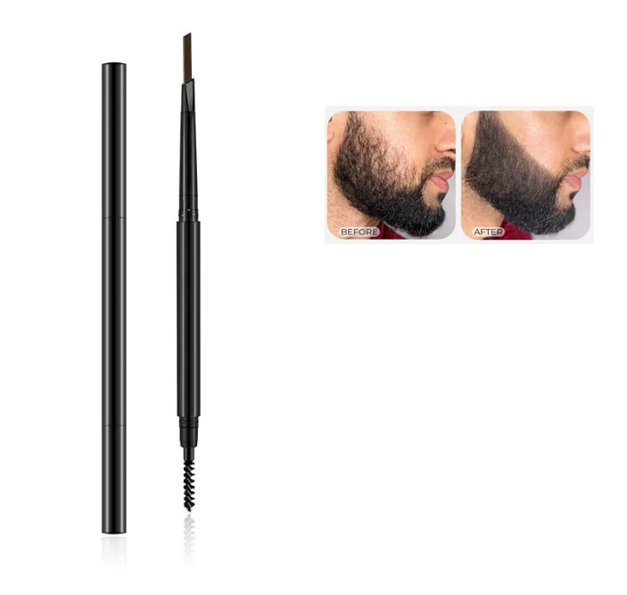 

High quality men makeup vegan beard brush pencil solution to fill beard gaps private label