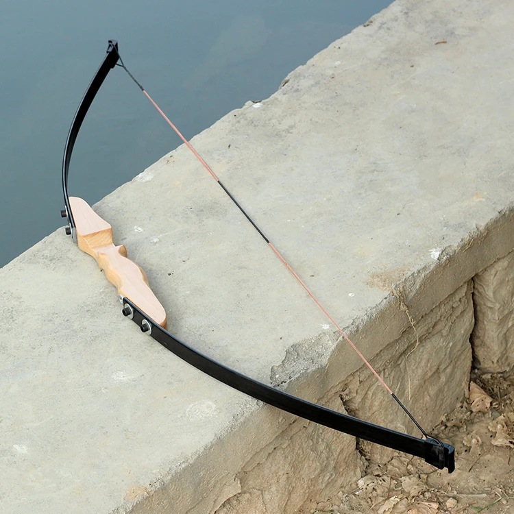 Archery 54'' Fiberglass Recurve Bow Takedown Straight Wooden Archery