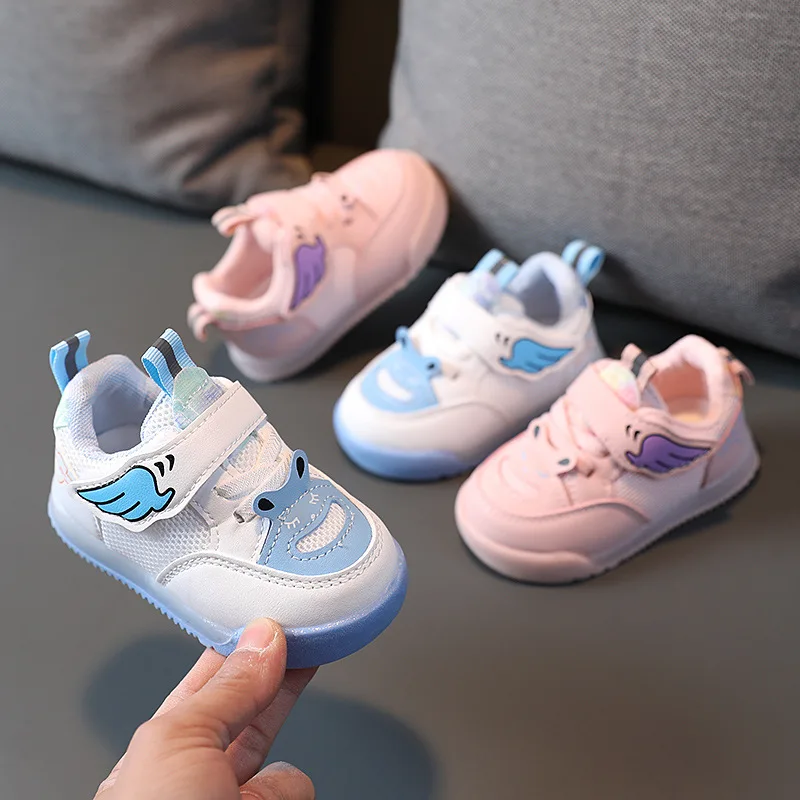 

Kids Sports Shoes New Ankle Low Mesh Breathable Running Spring Autumn 2022 Soft Soled For 1-6-year-old Baby