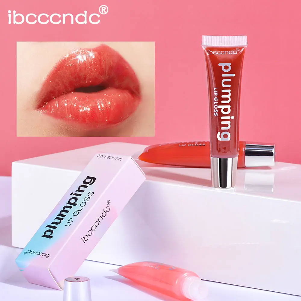 

Makeup Glitter Nutritious Liquid Lipstick Cherry Mineral Oil Clear Lipgloss Moisturizing Lip Plumper Gloss Plumping Lip Gloss