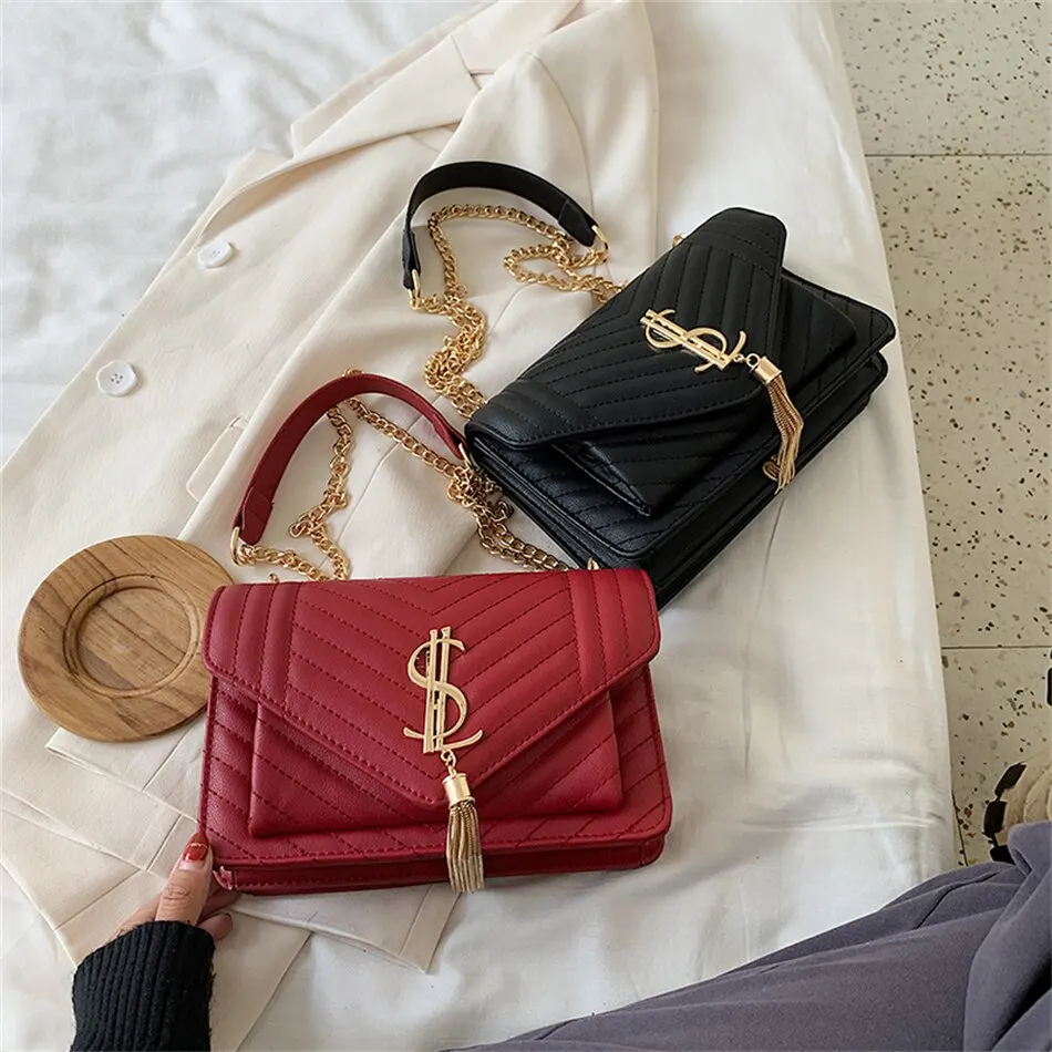 

2021 Chain Ladies Handbag Luxury Leather One Shoulder Messenger Bag Ladies Wallet, Coloful