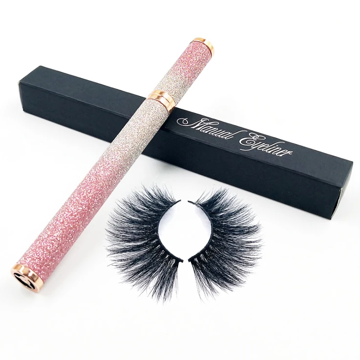 

Fluffy Mink Eyelashes 5d 25mm free sample Mink eyelashes Synthetic Human Hair False Eyelash, Black color