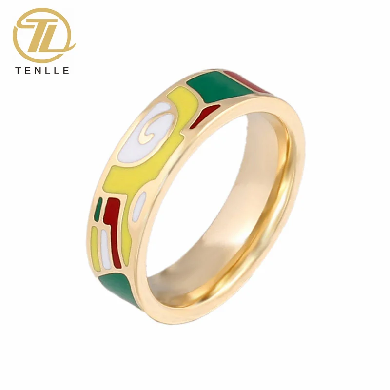 

Wholesale Latest Stainless Steel Custom Enamel Design Men Women Fashion Ring