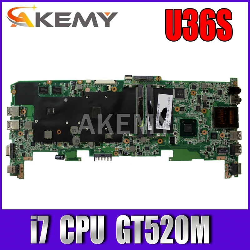 

U36SD i7 Series CPU Processor For Asus U36S U36SG U44SG laptop motherboard REV 2.1 Mainboard GT520M N12P-GV-B-A1 DDR3 Tested OK
