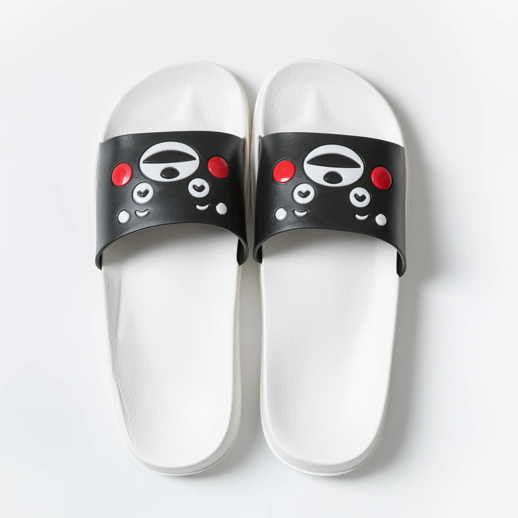

Unisex cute bear Men house sandals slipper custom logo indoor out door footwear slide for man and lady, Black, white