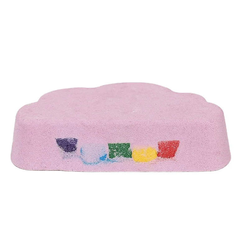 

Organic Bubble White Cloud Colorful Rainbow Fizzy Bath Bombs Suit For Kids, White pink blue purple